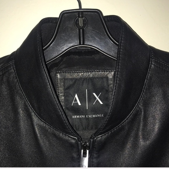Leather jacket by Armani Exchange.